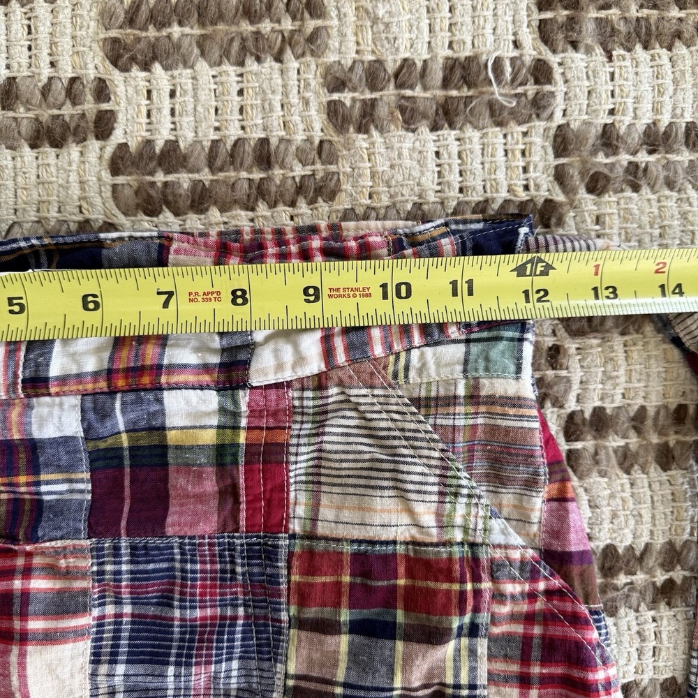 VTG 70s Patchwork Madras Plaid Wrap Skirt Size XS Coastal Preppy - Picture 5 of 7